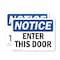 Signmission Enter This Door, 10 in W x Rectangle, Vinyl Decal OS-2PACK-NS-D-710-L-12083 - alternate 1